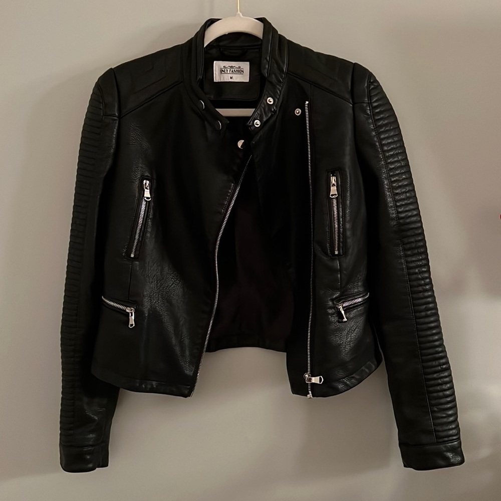 Never Worn! - Faux Leather Moto Jacket